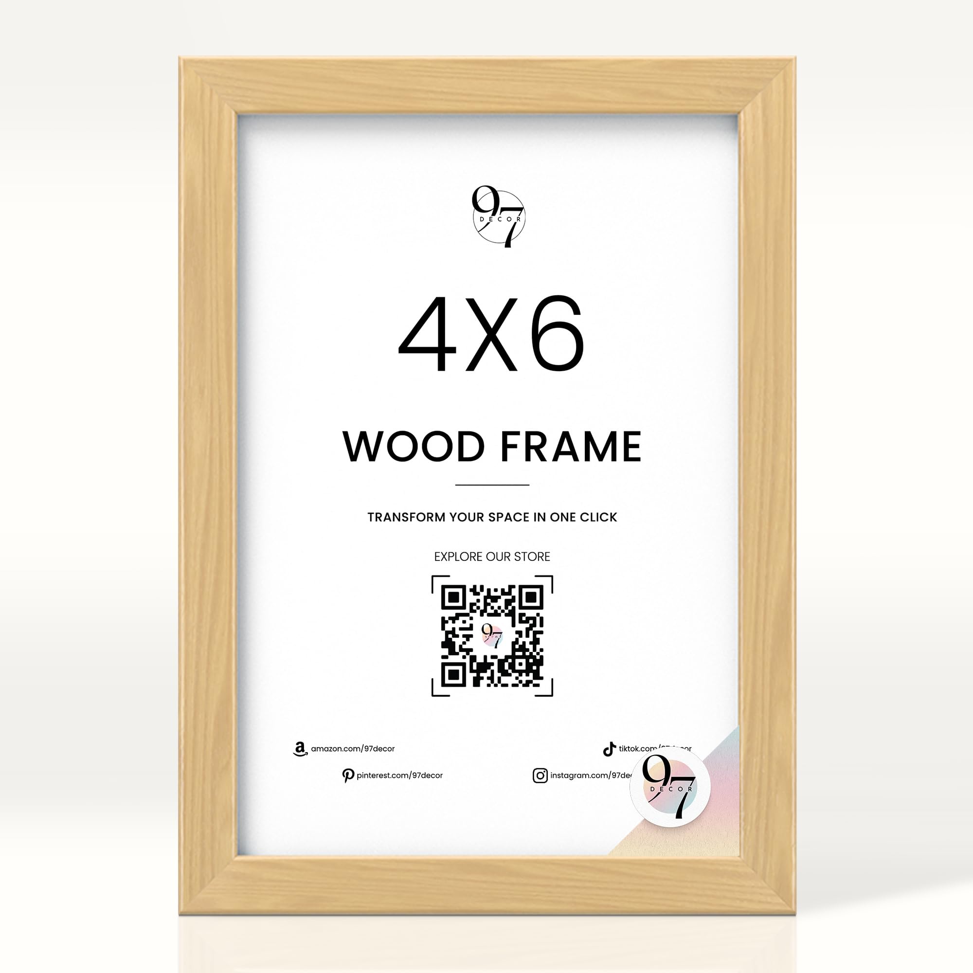4x6 Beige Wood Frame