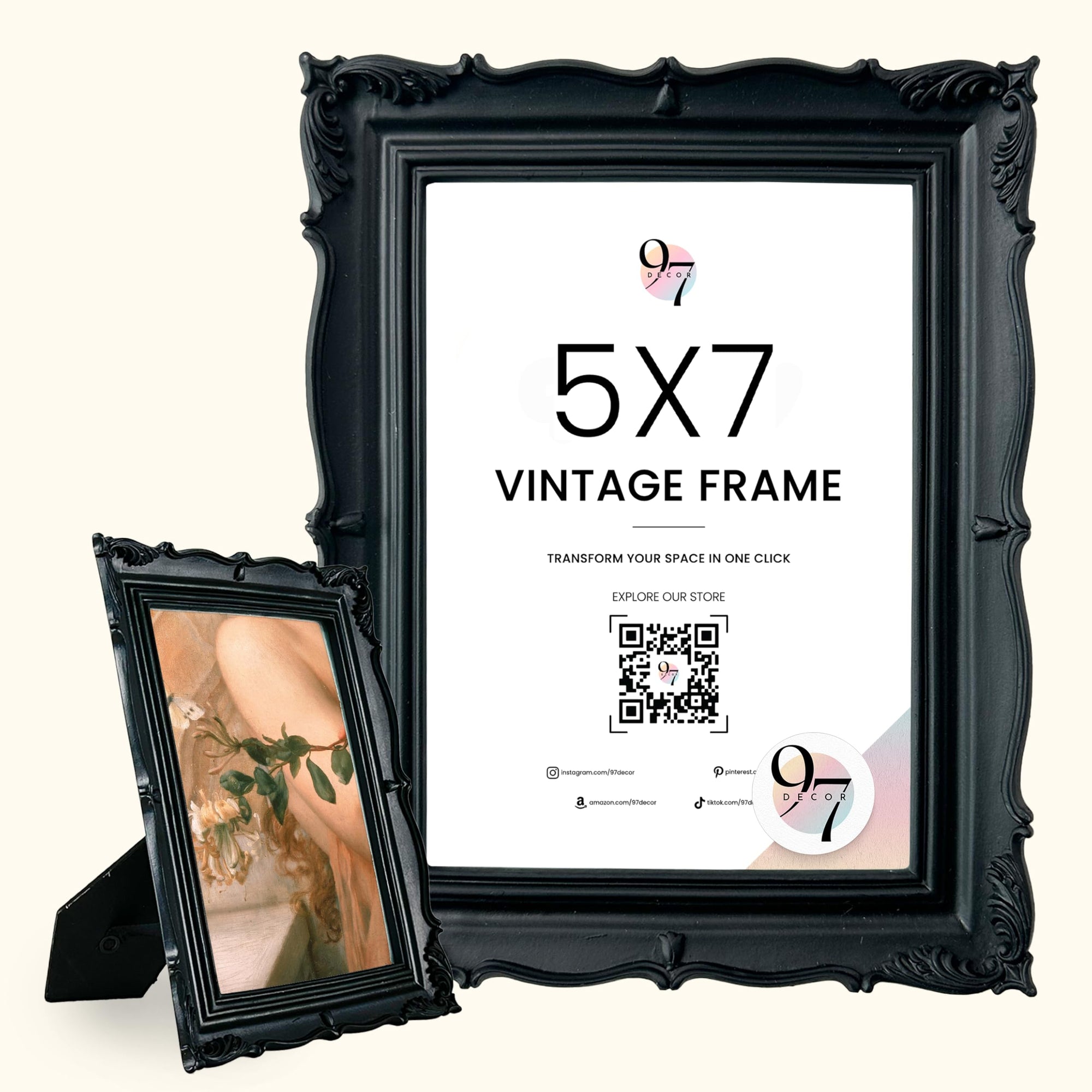 Black Gothic Picture Frame 5x7