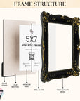 Black Vintage Picture Frames 5x7