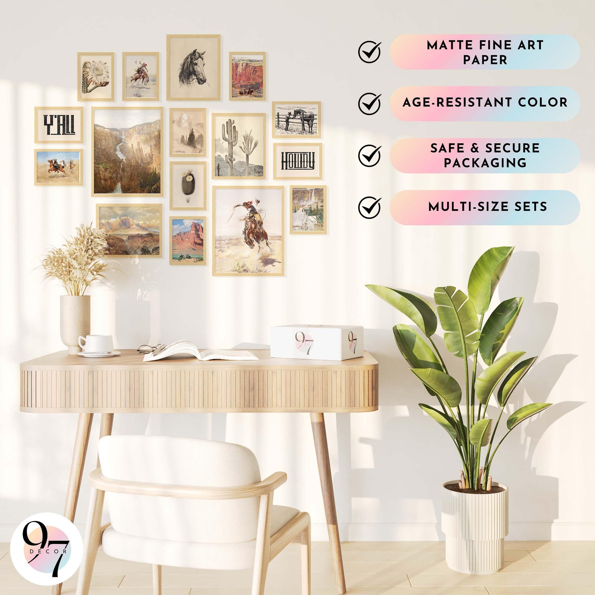 LARGE 11x14 Boho Western Home Decor