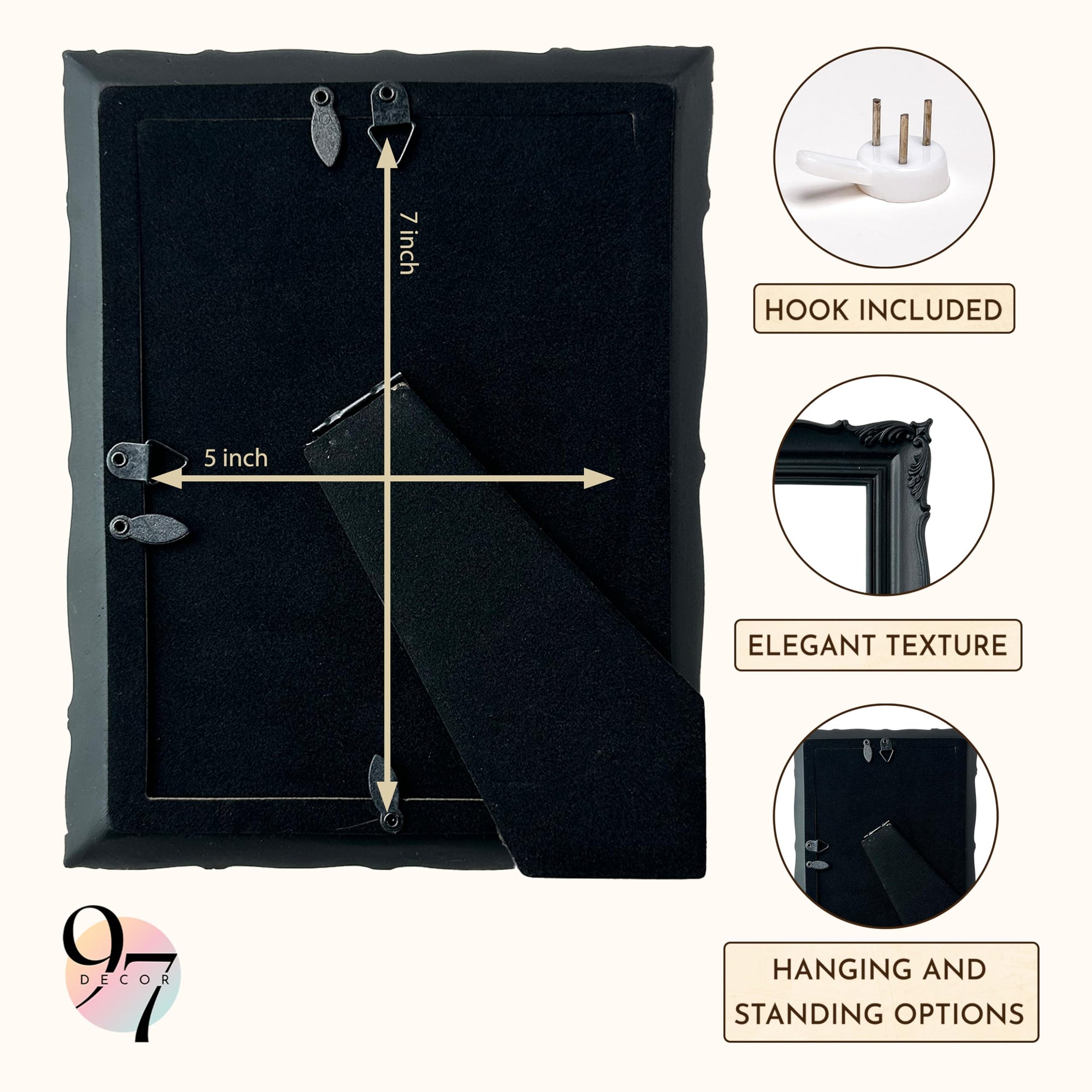 Black Gothic Picture Frame 5x7