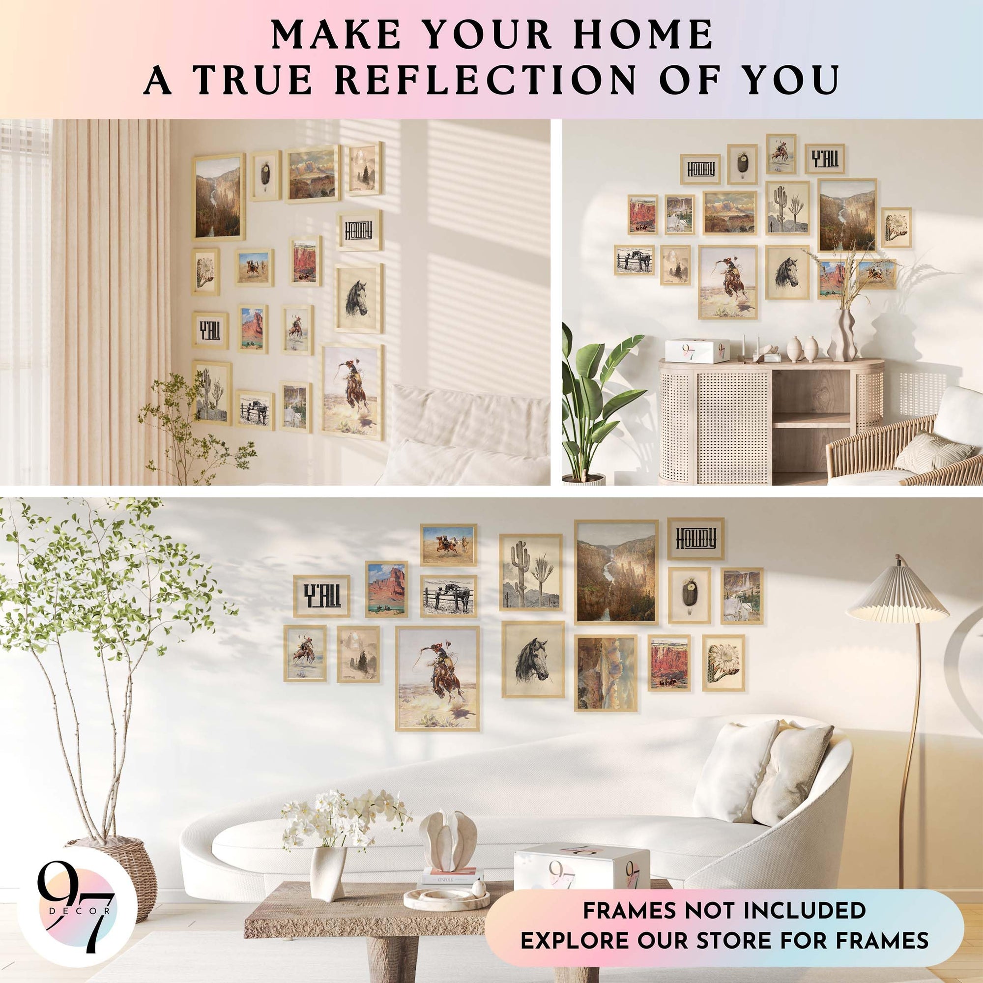 LARGE 11x14 Boho Western Home Decor