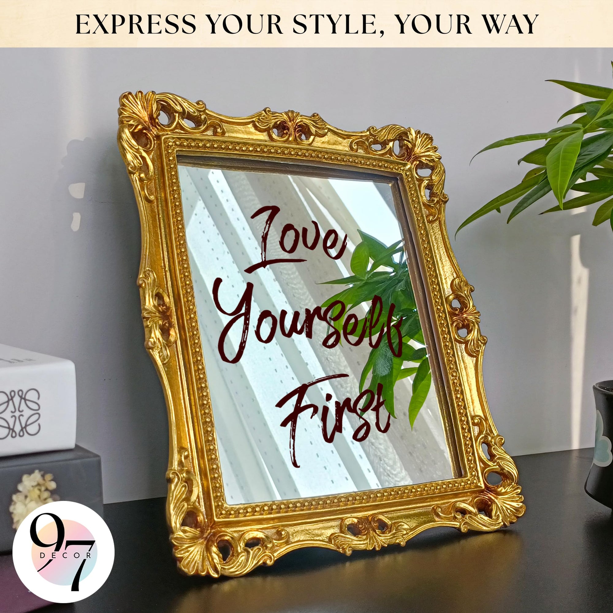 Antique Gold Wall Mirror Vintage Decor