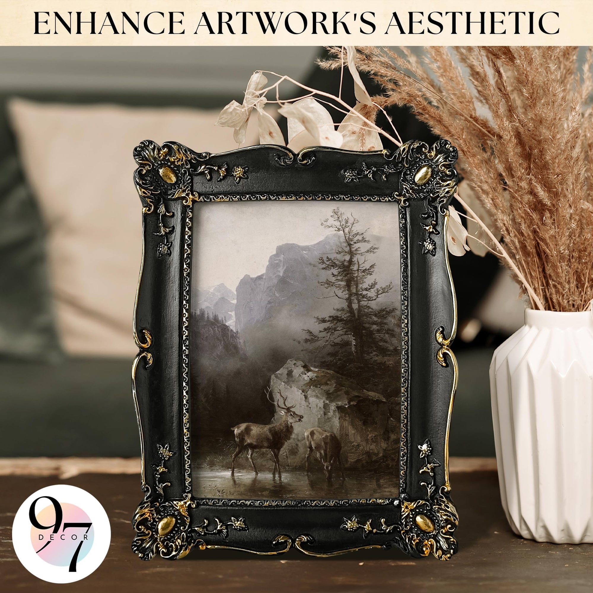 Black Vintage Picture Frames 5x7