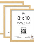 Set of 3 8x10 Beige Wood Frame