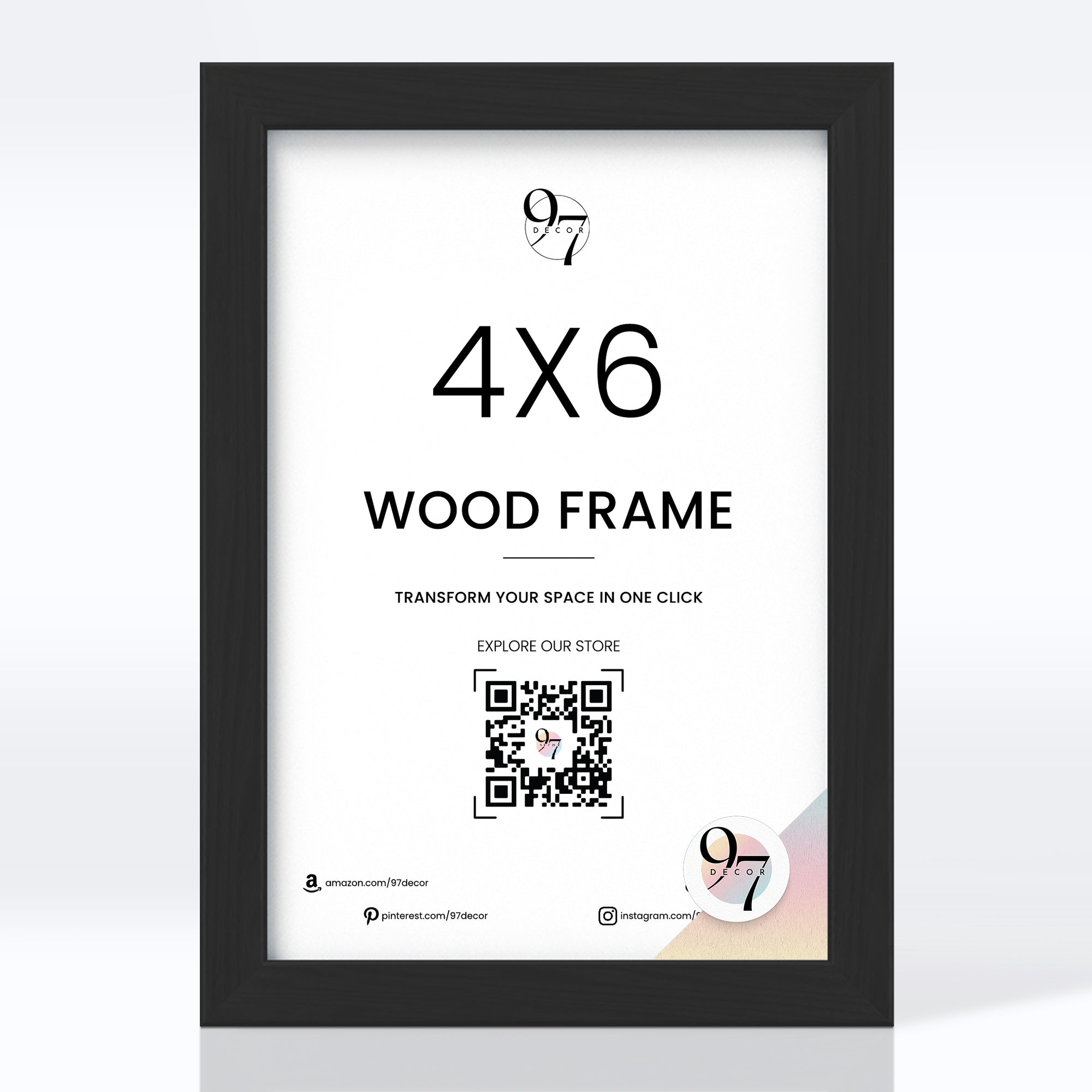 4x6 Black Wood Frame