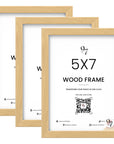 Set of 3 5x7 Beige Wood Frame