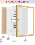 Set of 3 5x7 Beige Wood Frame