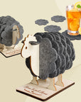 Sheep felt coaster