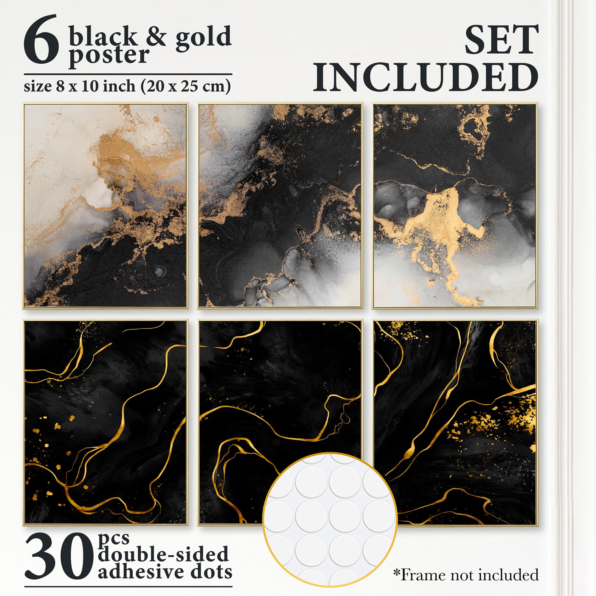 Black and gold poster