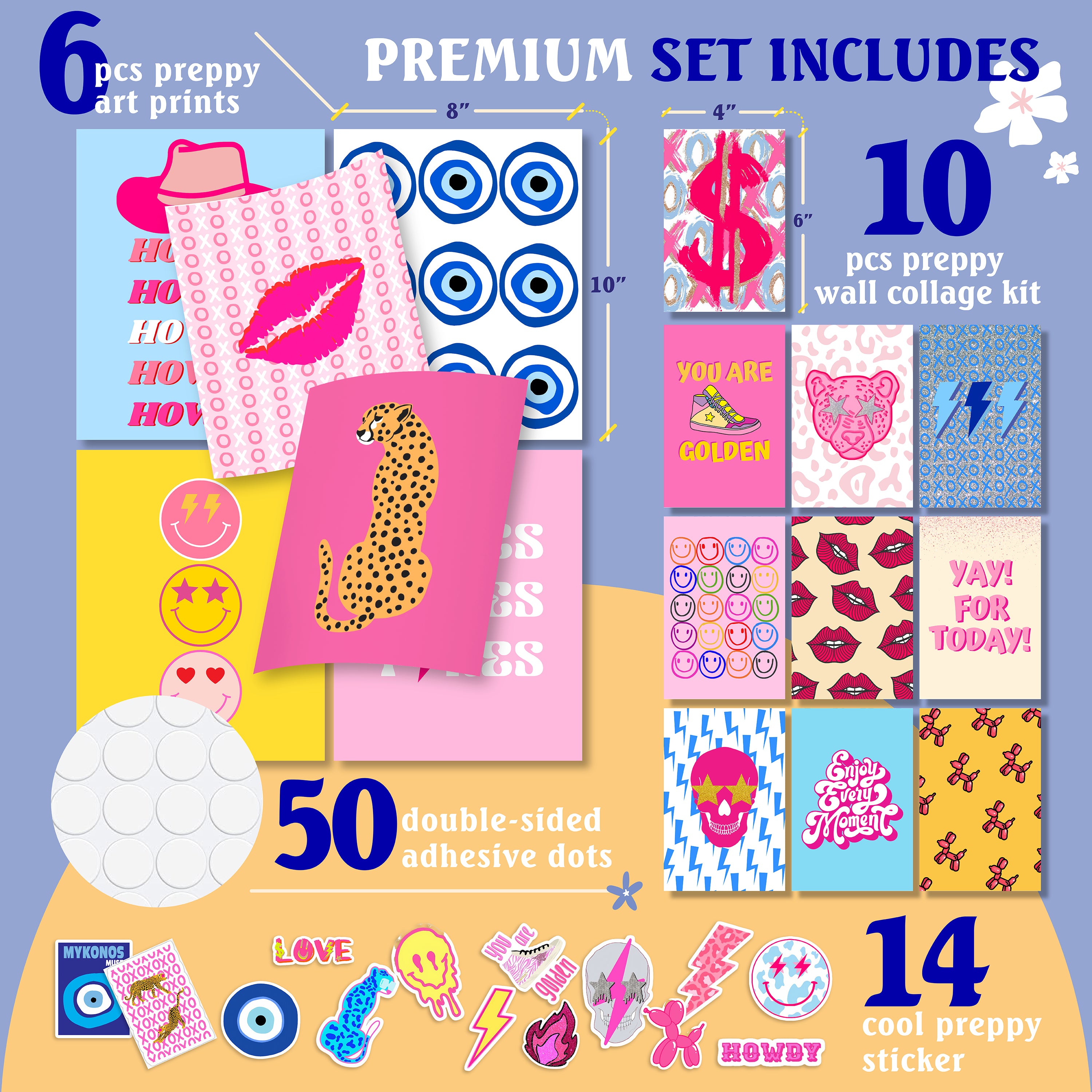 The Ultimate Preppy Pink Sticker Pack | Art Board Print