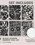 Black Flower Market Poster