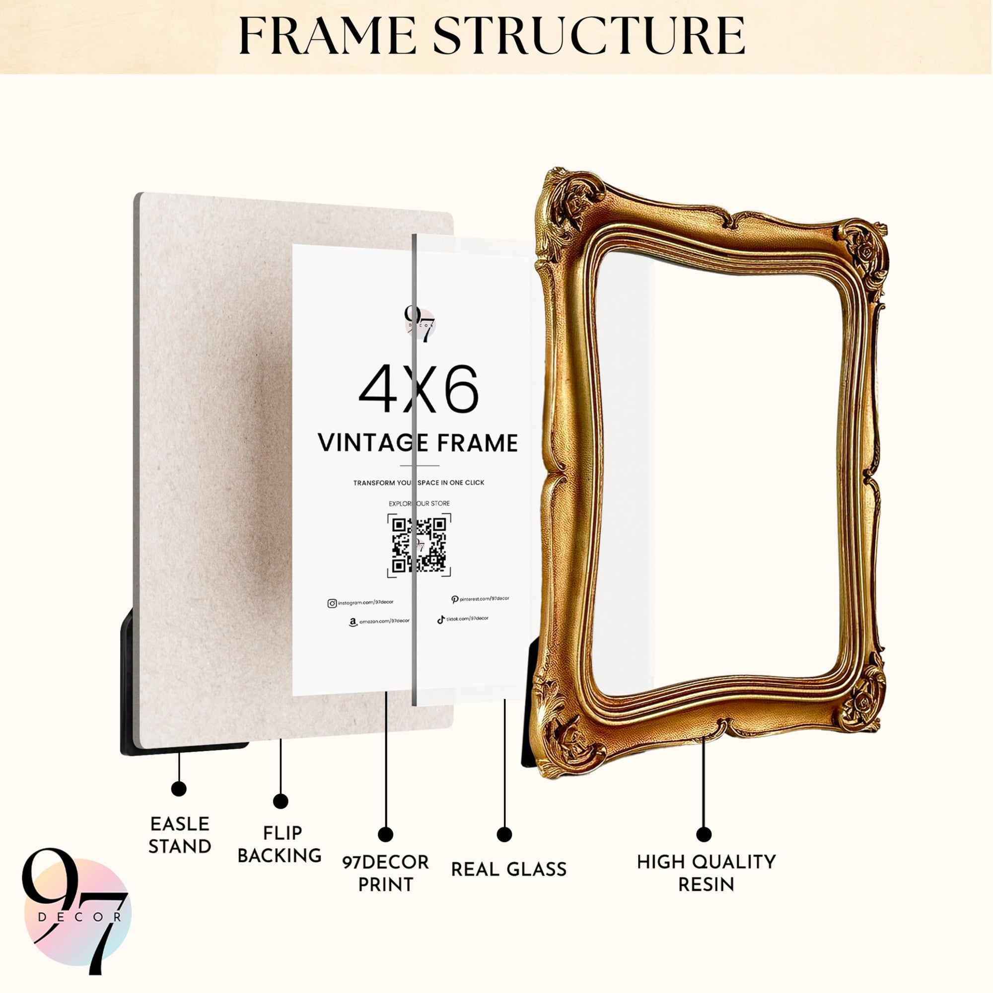 Vintage Picture Frame 4x6