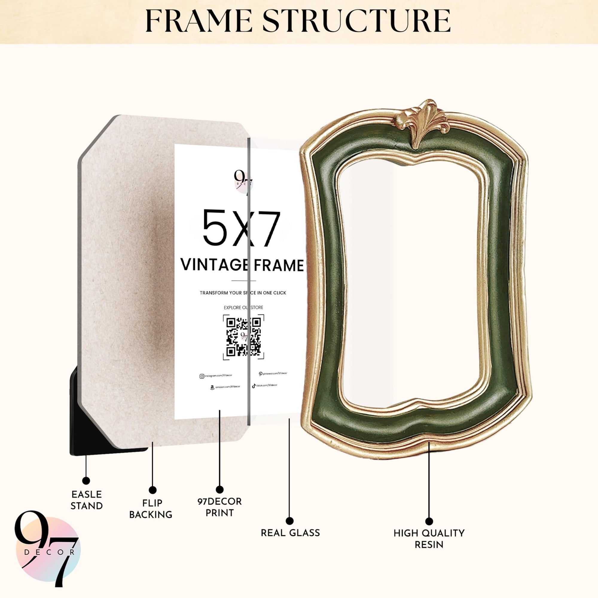 Small Vintage Picture Frames 5x7