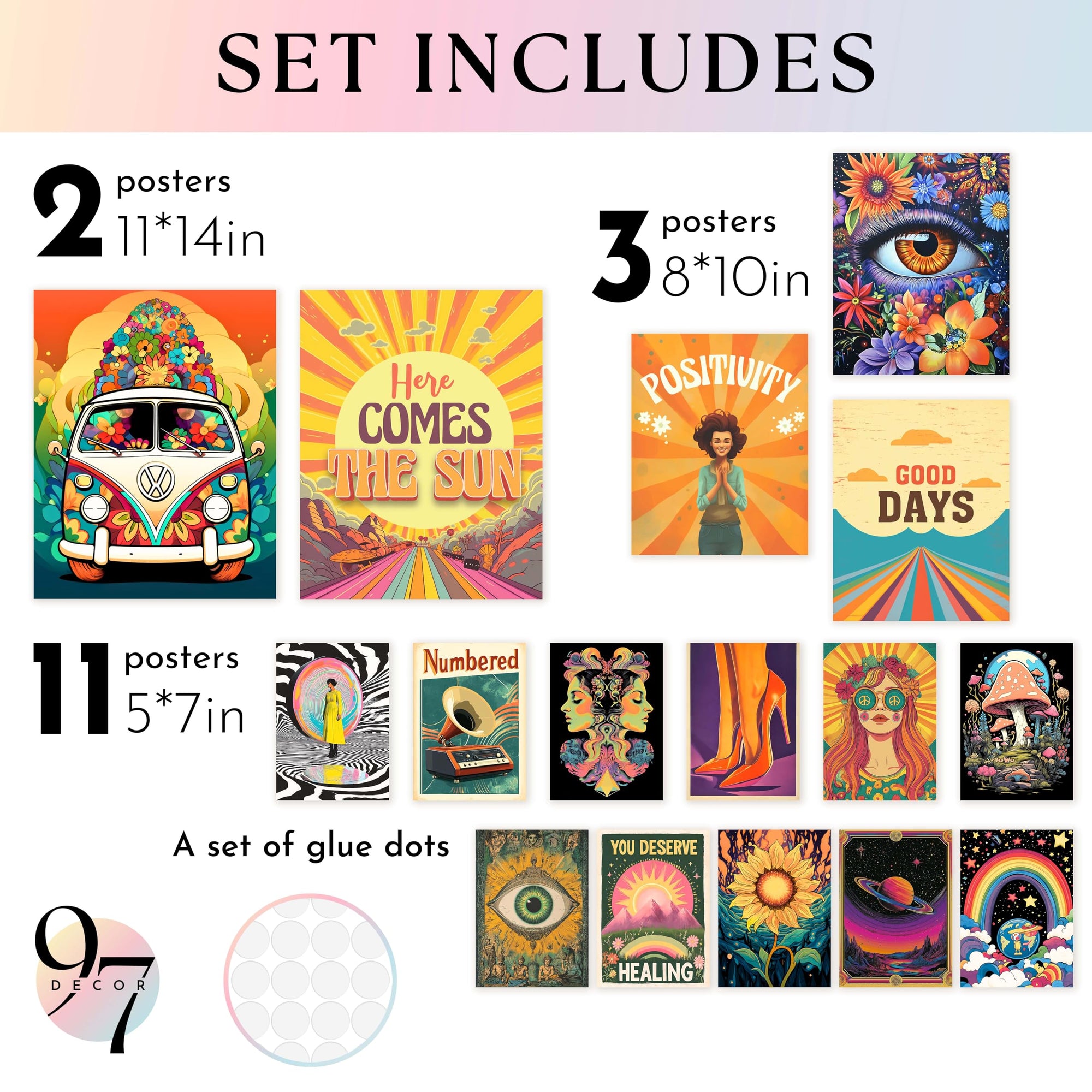 Large 11x14 Hippie Room Decor