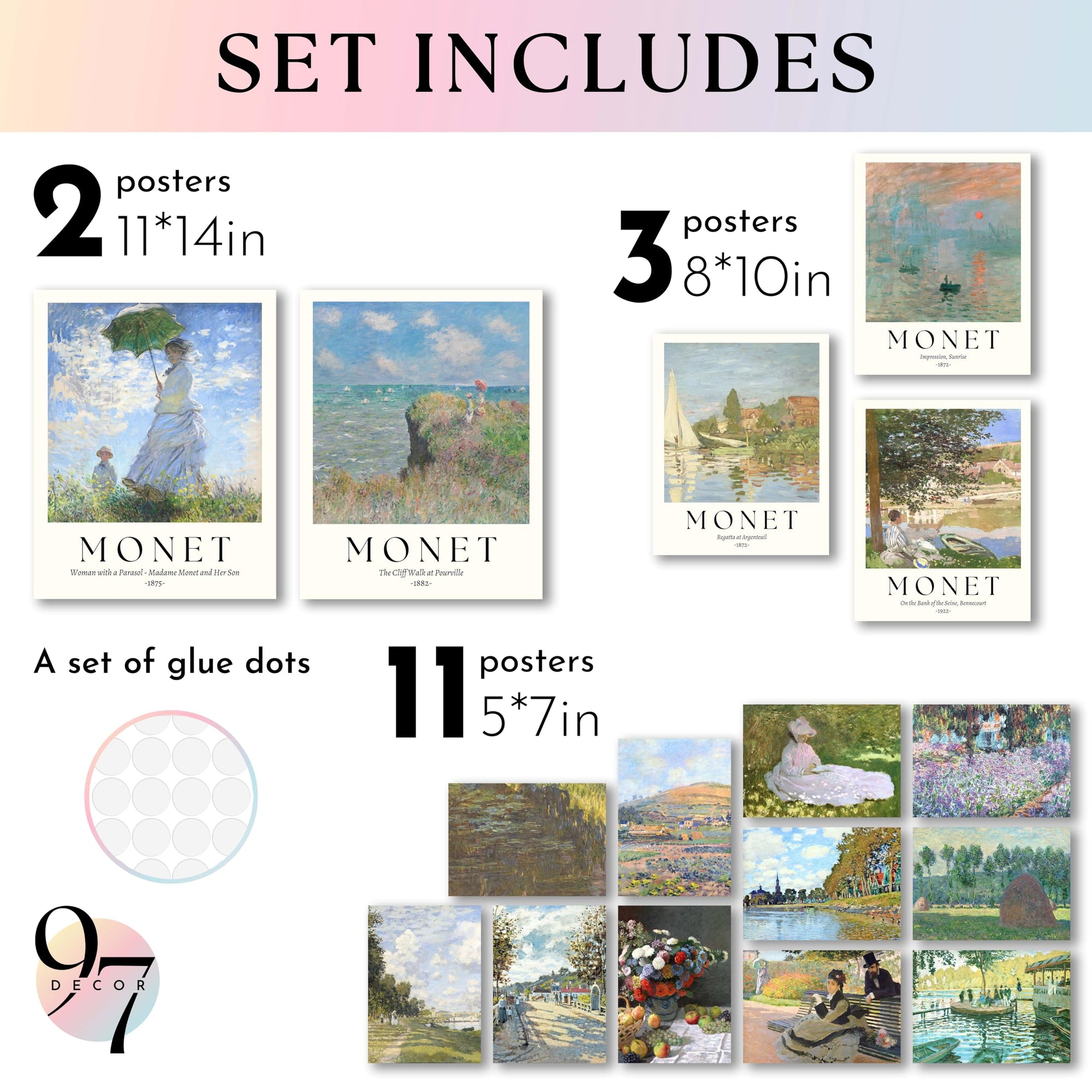 Large 11x14 Claude Monet Wall Art