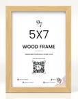 5x7 Beige Wood Frame