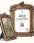 Gold Vintage Frame 4x6 - Antique Picture Frames 4x6, Unique Photo Frame 4 By 6 Ornate Frame For Tabletop And Wall Hanging