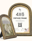 Gold Vintage Frame 4x6 - Antique Picture Frames 4x6, Unique Photo Frame 4x6, Rustic 4 By 6 Ornate Frame For Tabletop And Wall Hanging