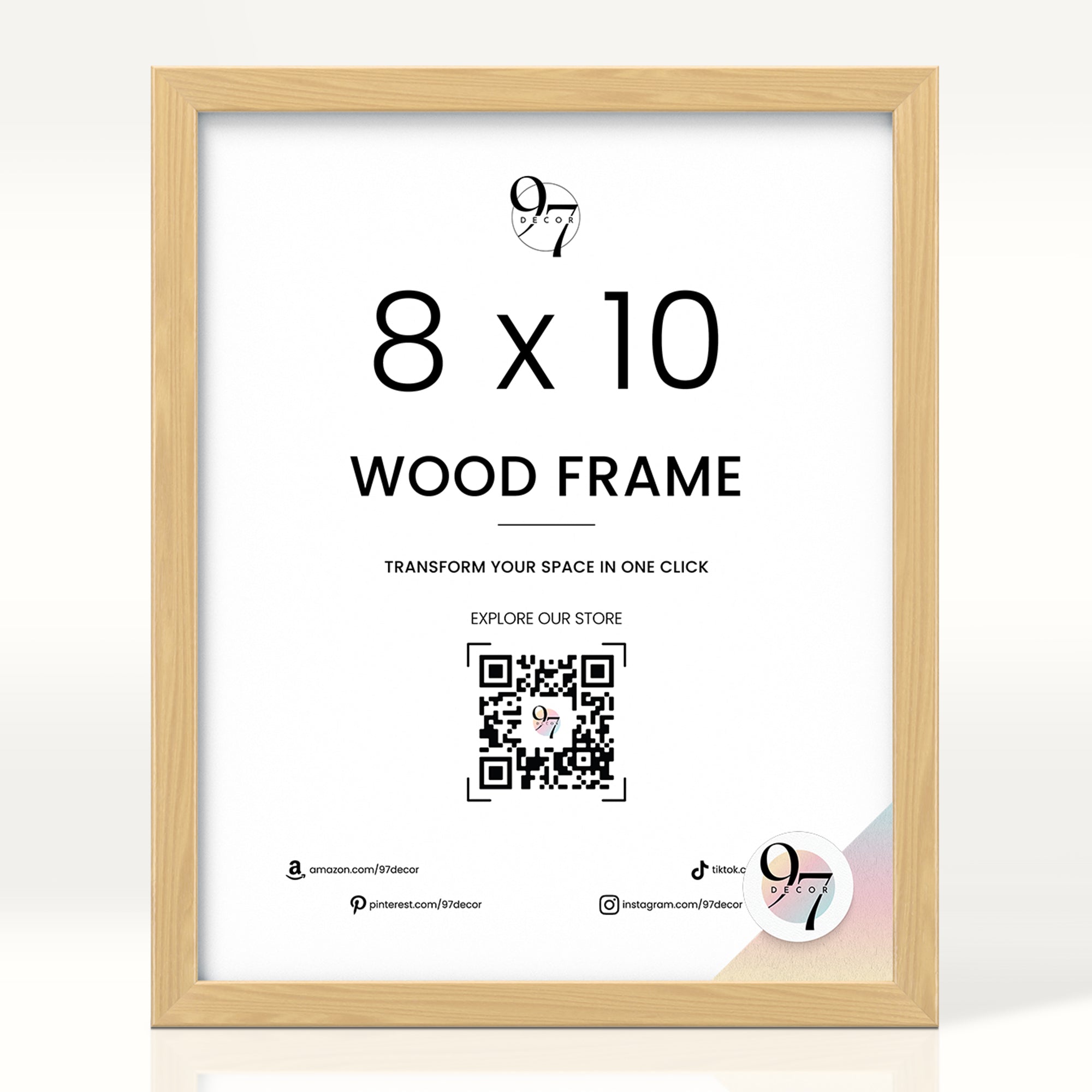 8x10 Beige Wood Frame