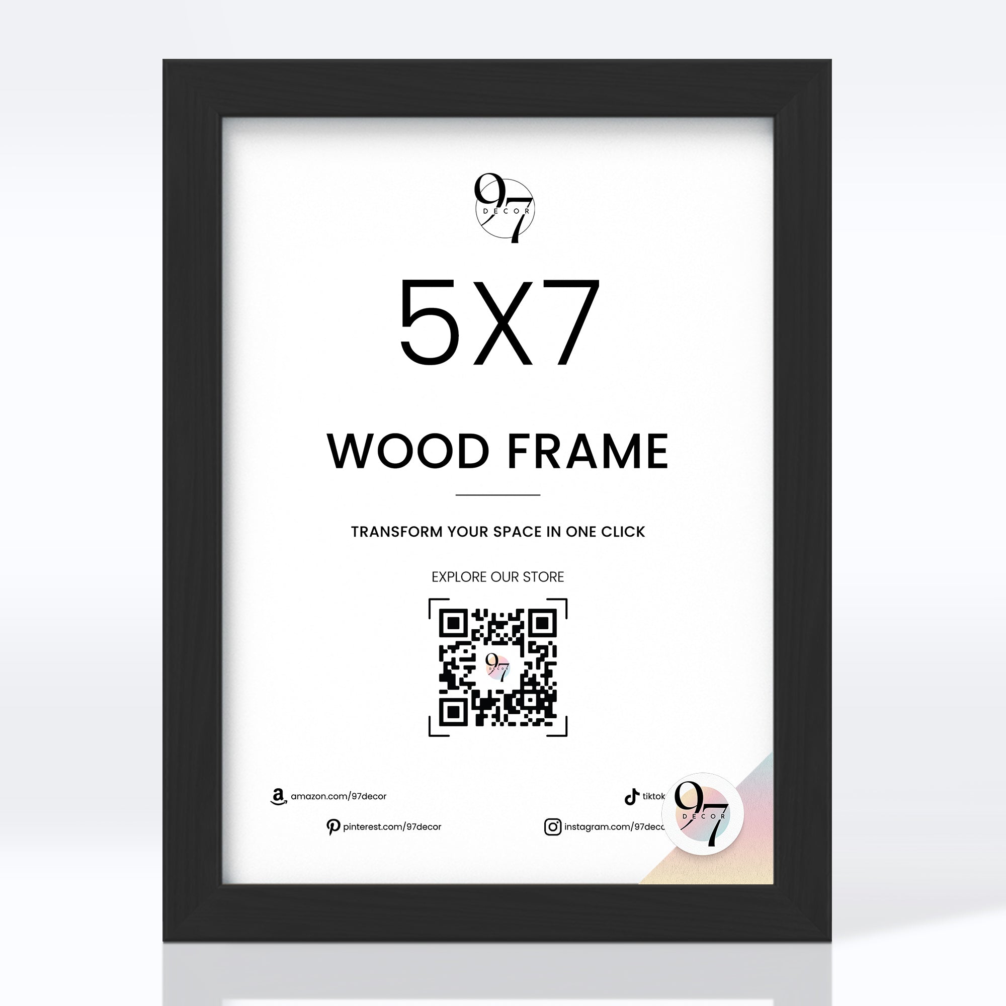 5x7 Black Wood Frame