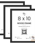 Set of 3 Black Wood Frame