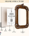 Gold Vintage Frame 4x6 - Antique Picture Frames 4x6, Unique Photo Frame 4 By 6 Ornate Frame For Tabletop And Wall Hanging