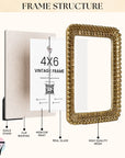 Gold Vintage Frame 4x6 - Antique Picture Frames 4x6, Unique Photo Frame 4x6, Mini 4 By 6 Ornate Frame For Tabletop And Wall Hanging